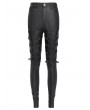 Devil Fashion Black Gothic Punk Lace-Up Slim Fitted Pants for Women