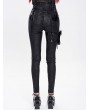 Devil Fashion Black Gothic Punk Side Thigh Pocket Pants for Women