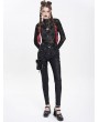 Devil Fashion Black Gothic Punk Side Thigh Pocket Pants for Women