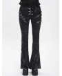 Devil Fashion Black Gothic Punk Decadent Zipper Flared Pants for Women