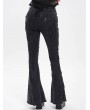 Devil Fashion Black Gothic Punk Decadent Zipper Flared Pants for Women