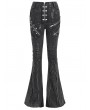Devil Fashion Black Gothic Punk Decadent Zipper Flared Pants for Women
