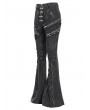 Devil Fashion Black Gothic Punk Decadent Zipper Flared Pants for Women