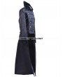 Pentagramme Black Double-Breasted Gothic Long Jacket for Men