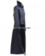 Pentagramme Black Double-Breasted Gothic Long Jacket for Men