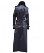 Pentagramme Black Double-Breasted Gothic Long Jacket for Men