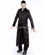 Pentagramme Black Double-Breasted Gothic Long Jacket for Men