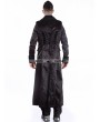 Pentagramme Black Double-Breasted Gothic Long Jacket for Men