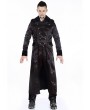 Pentagramme Black Double-Breasted Gothic Long Jacket for Men