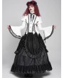 Devil Fashion White Vintage Gothic Frilly Lace-Up Long Sleeve Shirt for Women