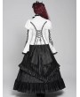 Devil Fashion White Vintage Gothic Frilly Lace-Up Long Sleeve Shirt for Women