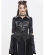 Devil Fashion Black Gothic Punk Cut Out Long Sleeve Shirt for Women