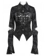 Devil Fashion Black Gothic Punk Cut Out Long Sleeve Shirt for Women