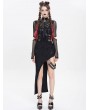 Devil Fashion Black Gothic Punk Cut Out Asymmetric Long Sleeve Fishtail Dress