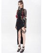 Devil Fashion Black Gothic Punk Cut Out Asymmetric Long Sleeve Fishtail Dress