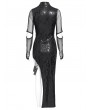 Devil Fashion Black Gothic Punk Cut Out Asymmetric Long Sleeve Fishtail Dress