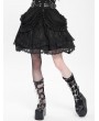 Devil Fashion Black Gothic Ruffle Lace Tiered Short Skirt