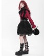Devil Fashion Black Gothic Ruffle Lace Tiered Short Skirt