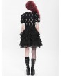 Devil Fashion Black Gothic Ruffle Lace Tiered Short Skirt