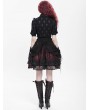 Devil Fashion Black and Red Gothic Ruffle Tiered Short Skirt