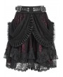 Devil Fashion Black and Red Gothic Ruffle Tiered Short Skirt
