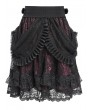 Devil Fashion Black and Red Gothic Ruffle Tiered Short Skirt