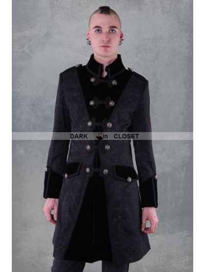 Pentagramme Black Pattern Winter Gothic Coat for Men