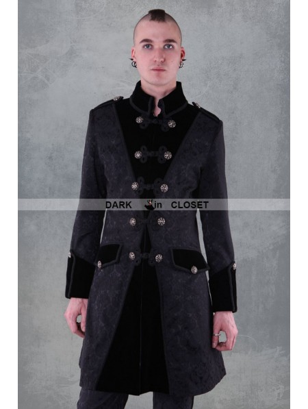 Pentagramme Black Pattern Winter Gothic Coat for Men - DarkinCloset.com