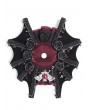 Devil Fashion Black and Red Gothic Embroidery Rose Applique Headwear