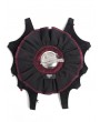 Devil Fashion Black and Red Gothic Embroidery Rose Applique Headwear