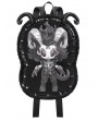 Devil Fashion Black Gothic Punk Chain Embellished Plush Backpack