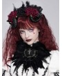 Devil Fashion Black Gothic Cross Beaded Feather Headwear