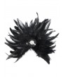 Devil Fashion Black Gothic Cross Beaded Feather Headwear