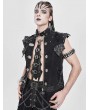Devil Fashion Black Gothic Punk Faux Leather Studded Choker Tie for Men