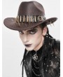 Devil Fashion Brown Gothic Skull Punk Bullet Studded Hat for Men