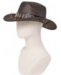 Devil Fashion Brown Gothic Skull Punk Bullet Studded Hat for Men