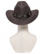 Devil Fashion Brown Gothic Skull Punk Bullet Studded Hat for Men