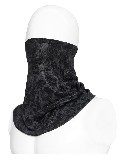 Devil Fashion Black and Gray Pattern Gothic Face Mask Scarf