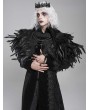Devil Fashion Black Gothic Retro Lace Appliqued Feather Bolero Cape for Men