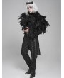Devil Fashion Black Gothic Retro Lace Appliqued Feather Bolero Cape for Men