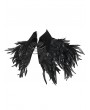 Devil Fashion Black Gothic Retro Lace Appliqued Feather Bolero Cape for Men