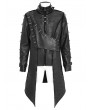 Devil Fashion Black Gothic Punk Asymmetric Zip-Up Jacket for Men