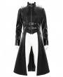 Devil Fashion Black Gothic Punk Spiked Faux Leather Long Jacket for Men