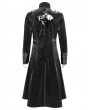 Devil Fashion Black Gothic Punk Spiked Faux Leather Long Jacket for Men