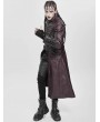 Devil Fashion Wine Red Gothic Punk Studded Buckle Strap Long Coat for Men