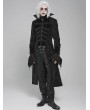 Devil Fashion Black Retro Gothic Stand Collar Embroidered Velvet Party Coat for Men