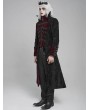 Devil Fashion Black and Red Retro Gothic Stand Collar Embroidered Velvet Party Coat for Men