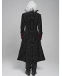 Devil Fashion Black and Red Retro Gothic Stand Collar Embroidered Velvet Party Coat for Men