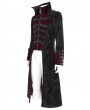 Devil Fashion Black and Red Retro Gothic Stand Collar Embroidered Velvet Party Coat for Men