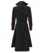 Devil Fashion Black and Red Retro Gothic Stand Collar Embroidered Velvet Party Coat for Men